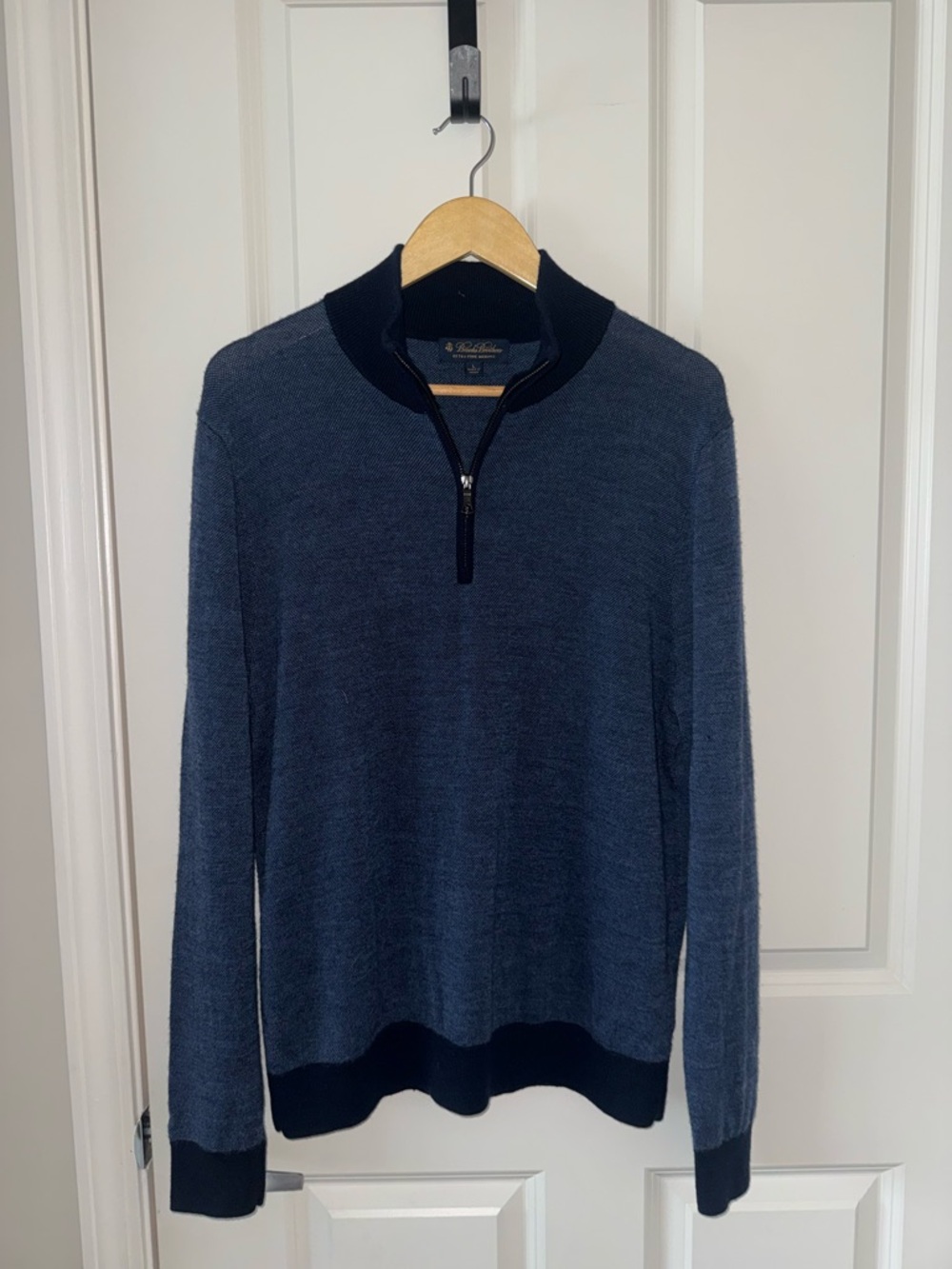 Brooks Brothers Men’s Size L Navy Quarter-Zip Sweater